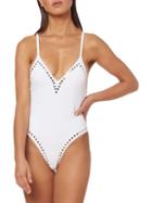 Dolce Vita Embellished Triangle X Back One-piece Swimsuit