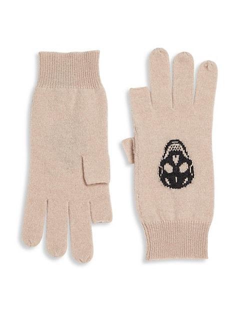 Skull Cashmere Fingerless Skull Gloves