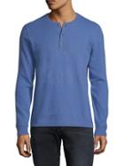Cashmere Saks Fifth Avenue Cashmere Jersey Henley Sweater