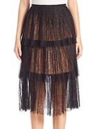 Michael Kors Tiered Chantilly Lace Skirt