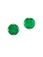 Effy 14k Yellow Gold & Emerald Stud Earrings