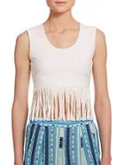 Bcbgmaxazria Jaleigh Fringe Cropped Top