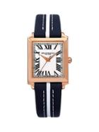 Bruno Magli Valentina 1064 Rectangular Rose-gold Tone Stainless Steel & Leather-strap Watch
