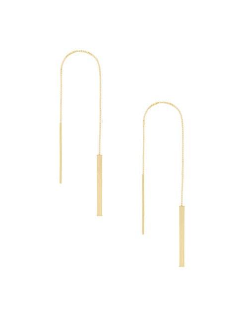 Saks Fifth Avenue 14k Yellow Gold Tube Bar Threader Earrings