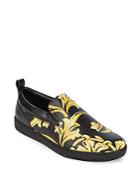 Versace Graphic Leather Slip-on Sneakers