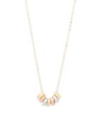 Sphera Milano Made In Italy 14k Gold Seven Tricolor Ring Pendant Necklace