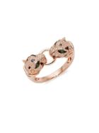Effy 14k Rose Gold & Diamond Panther Link Ring