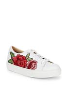 Saks Fifth Avenue Floral Leather Sneakers