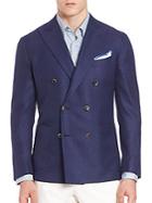 Saks Fifth Avenue Collection Double-breasted Wool & Silk Sportcoat