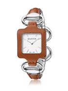 Gucci Stainless Steel & Leather Bangle Watch