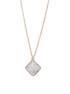 Plev Diamond And 18k Pink Gold Ice Pendant Necklace