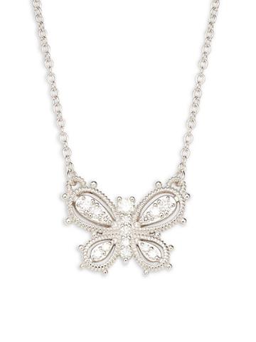 Judith Ripka Little Luxuries Sterling Silver & Diamond Butterfly Necklace