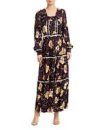 Bytimo Bell-sleeve Floral Maxi Dress