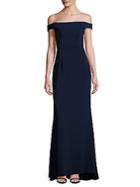 Carmen Marc Valvo Infusion Solid Off-the-shoulder Gown