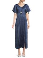 Lucca Dot-print Pleated Midi Dress