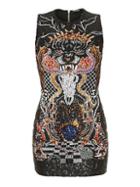Balmain Embroidered Tiger Sheath Dress