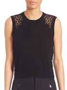 Rebecca Taylor Lace Inset Shell Top