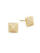 Casa Reale Diamond And 14k Yellow Gold Square Stud Earrings