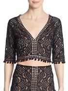 For Love And Lemons Florence Geometric Lace Crop Top