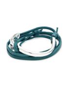 Miansai Silvertone & Leather Anchor Wrap Bracelet