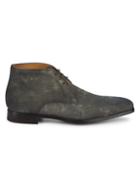 Magnanni Lace-up Suede Oxford Boots