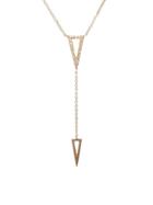 Ef Collection 14k Yellow Gold & Diamonds Double-triangle Lariat Necklace