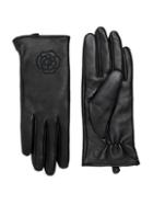 Karl Lagerfeld Paris Camelia Leather Gloves