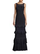 Kay Unger Crochet Lace Gown