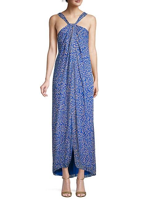 Diane Von Furstenberg Leaf-print Silk Maxi Dress