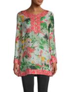 Milly Silk-blend Combo Tunic Top