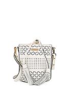 Milly Laser-cut Leather Bucket Bag
