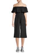 Charlie Holiday Ruffled Off-the-shoulder Jumpsuit