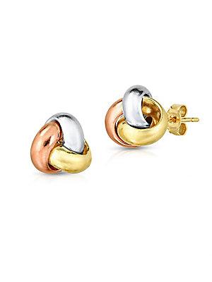 Sphera Milano Love Knot 14k Gold Stud Earrings