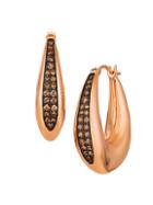 Le Vian Chocolatier&reg; 14k Strawberry Gold&reg; & Chocolate Diamonds&reg; Tapered Hoop Earrings