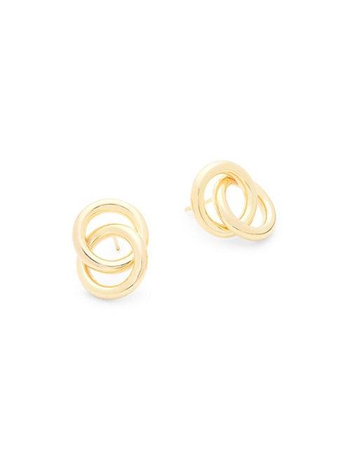 Saks Fifth Avenue Made In Italy 14k Yellow Gold Intertwined Stud Earrings