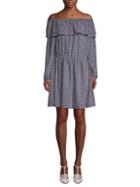 Michael Kors Off-the-shoulder Geometric Dress