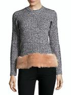Opening Ceremony Knitted Faux-fur Top