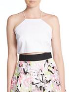 Milly Audrey Halter Cropped Top