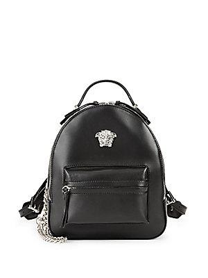 Versace Zipped Leather Backpack