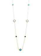 Freida Rothman Alternating New Crown Sterling Silver & Mixed Stone Necklace