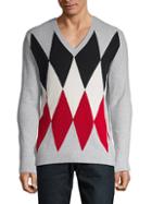 Eleventy Argyle Cotton-blend Sweater
