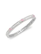 Judith Ripka Romance Pink Corundum & White Sapphire Bangle Bracelet