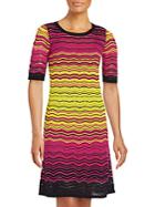 M Missoni Chevron Jacquard-knit A-line Dress