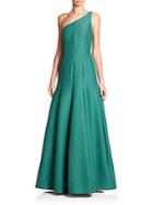 Halston Heritage One-shoulder Faille Gown