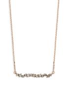 Suzanne Kalan 18k Rose Gold & Champagne Diamond Bar Necklace