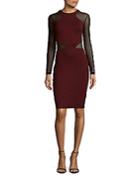 French Connection Viven Net Panel Sheath Dress