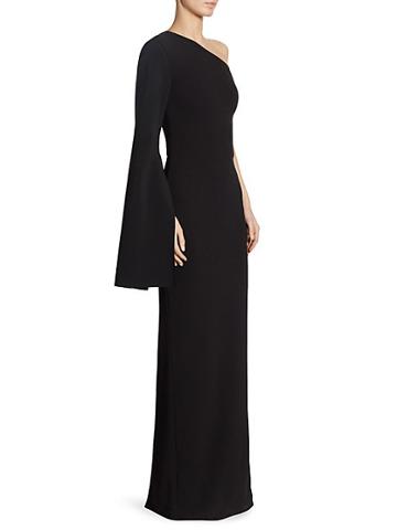 Solace London Ysabel One-shoulder Bell-sleeve Gown