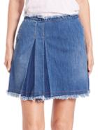 See By Chlo Side-pleated Denim Skirt