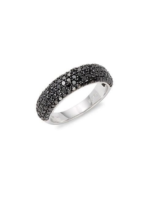 Effy Black Diamond 14k White Gold Ring