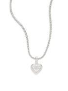 John Hardy White Sapphire & Sterling Silver Small Heart Pendant Necklace